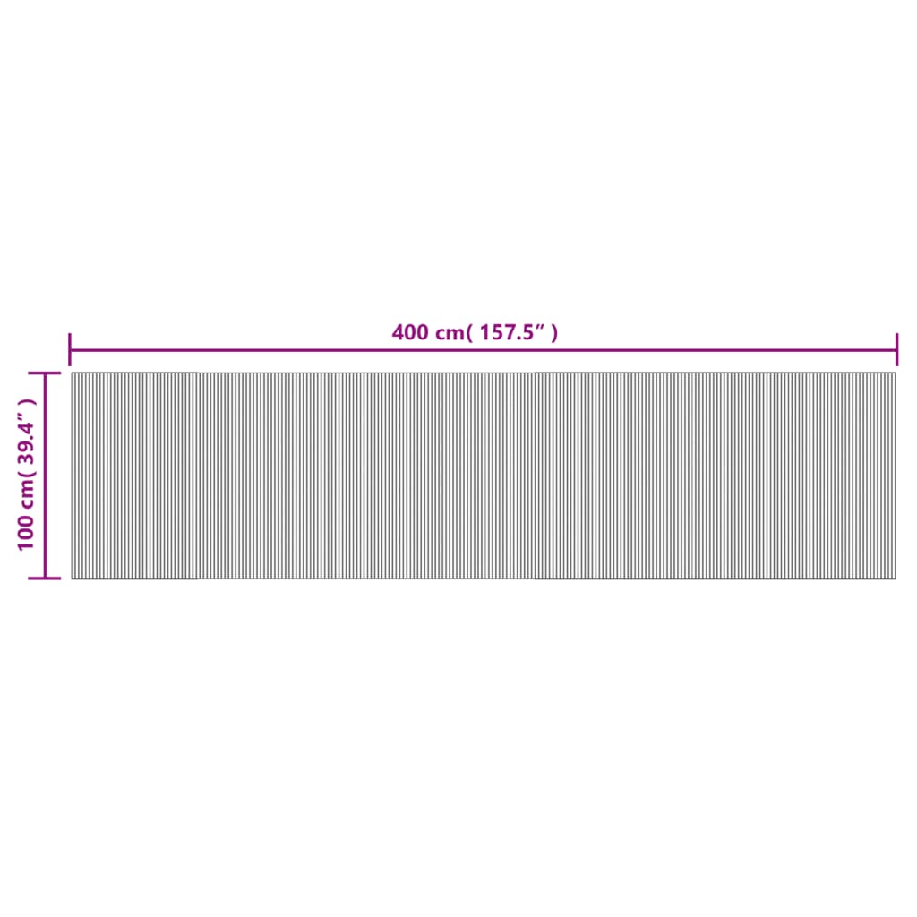 Tappeto Rettangolare Natura Chiaro 100x400 cm in Bambù | homemem39
