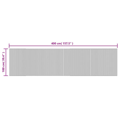 Tappeto Rettangolare Natura Chiaro 100x400 cm in Bambù | homemem39