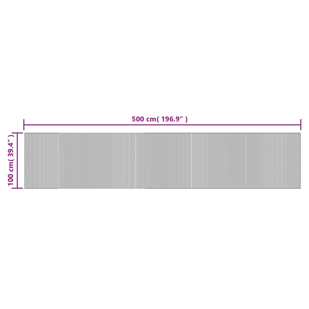 Tappeto Rettangolare Natura Chiaro 100x500 cm in Bambù | homemem39