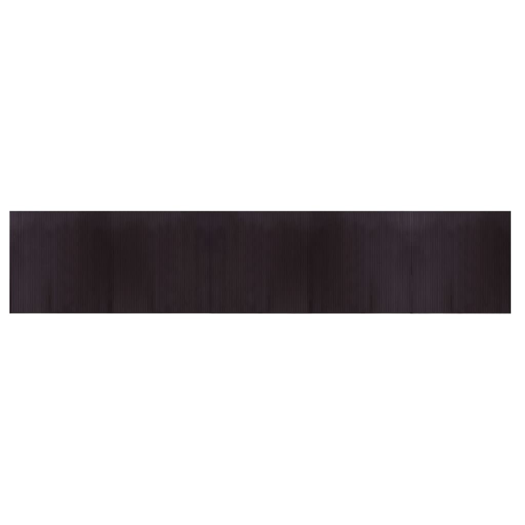 Tappeto Rettangolare Marrone Scuro 100x500 cm in Bambù | homemem39