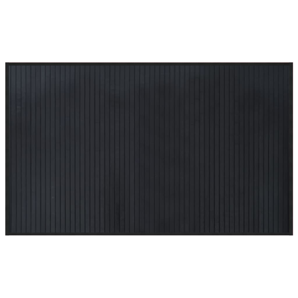 Tappeto Rettangolare Nero 60x100 cm in Bambù | homemem39