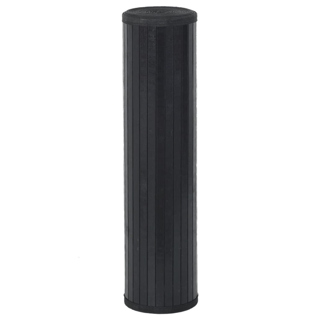 Tappeto Rettangolare Nero 60x100 cm in Bambù | homemem39
