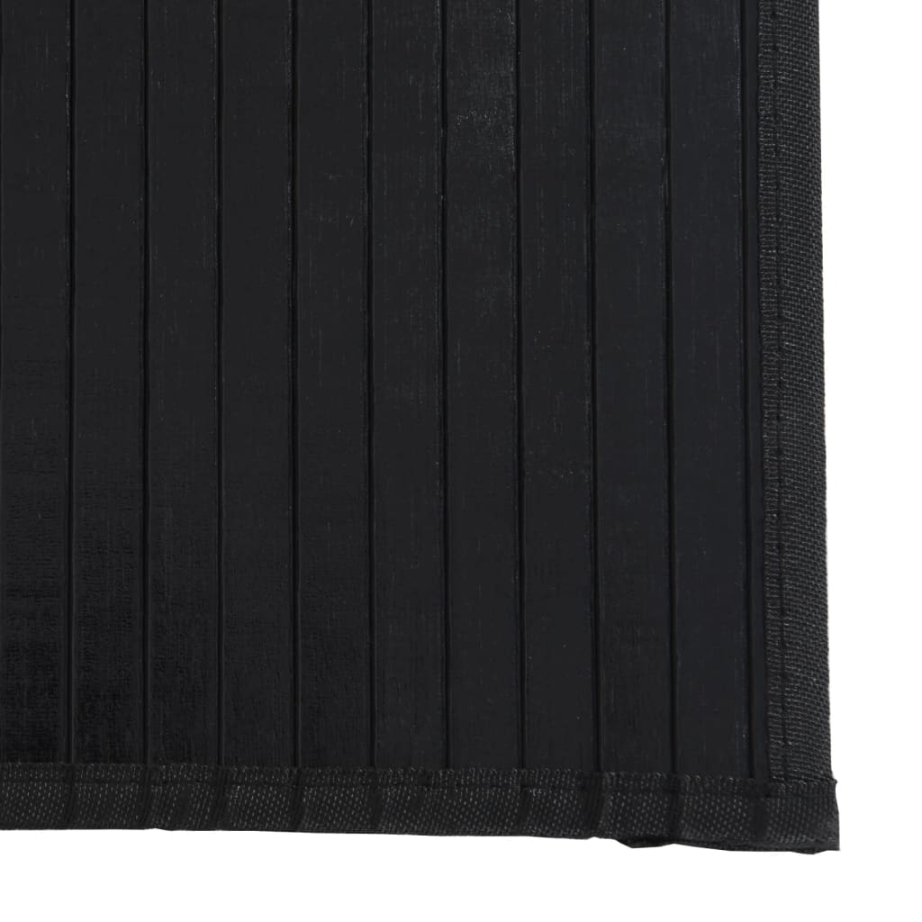 Tappeto Rettangolare Nero 60x100 cm in Bambù | homemem39