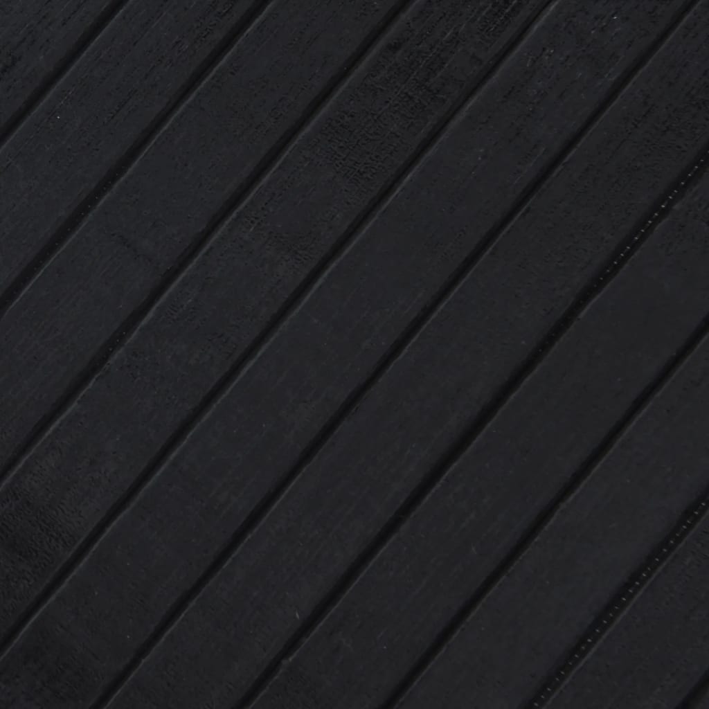 Tappeto Rettangolare Nero 60x100 cm in Bambù | homemem39
