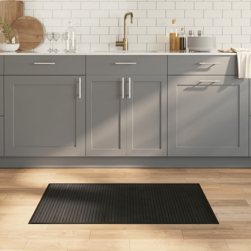 Tappeto Rettangolare Nero 60x100 cm in Bambù | homemem39