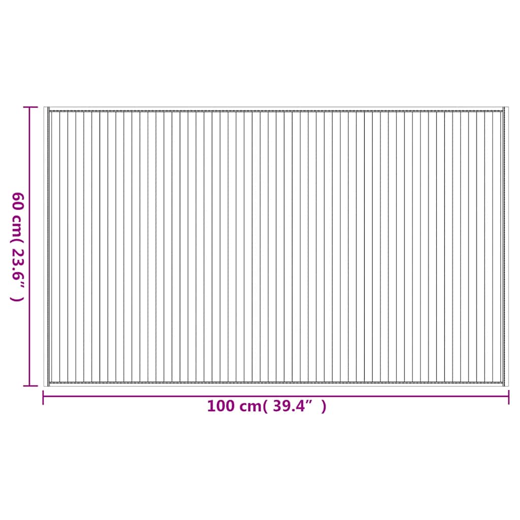 Tappeto Rettangolare Marrone 60x100 cm in Bambù | homemem39
