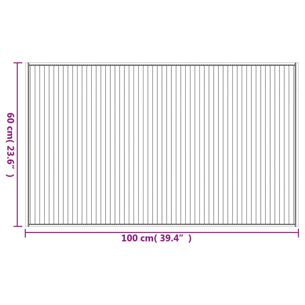 Tappeto Rettangolare Grigio 60x100 cm in Bambù | homemem39