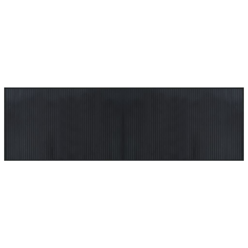 Tappeto Rettangolare Nero 60x200 cm in Bambù
