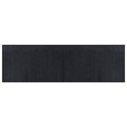 Tappeto Rettangolare Nero 60x200 cm in Bambù