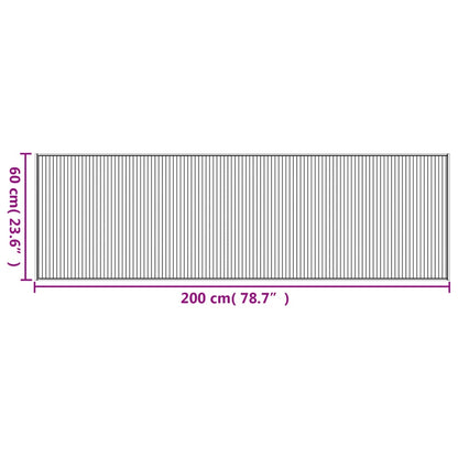 Tappeto Rettangolare Grigio 60x200 cm in Bambù | homemem39
