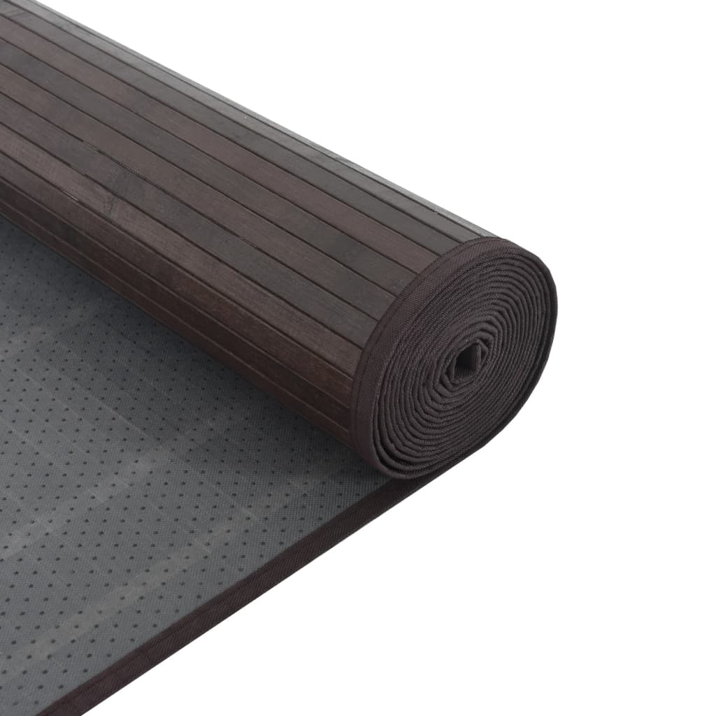Tappeto Rettangolare Marrone Scuro 60x200 cm in Bambù | homemem39