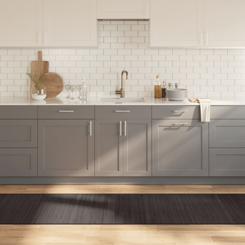 Tappeto Rettangolare Marrone Scuro 70x1000 cm in Bambù - homemem39