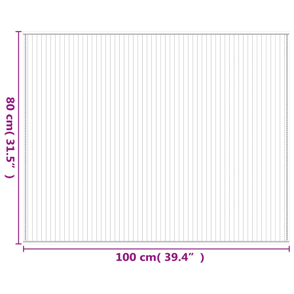 Tappeto Rettangolare Natura Chiaro 80x100 cm in Bambù | homemem39