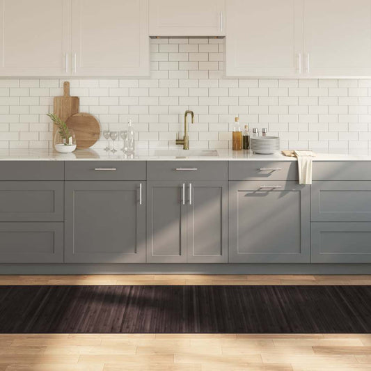 Tappeto Rettangolare Marrone Scuro 80x1000 cm in Bambù | homemem39