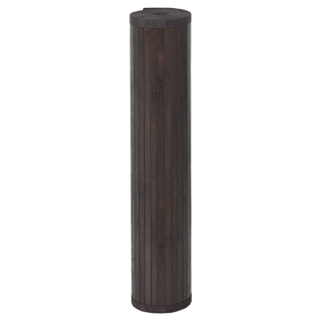 Tappeto Quadrato Marrone Scuro 100x100 cm in Bambù | homemem39