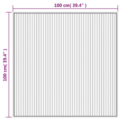 Tappeto Quadrato Marrone Scuro 100x100 cm in Bambù | homemem39