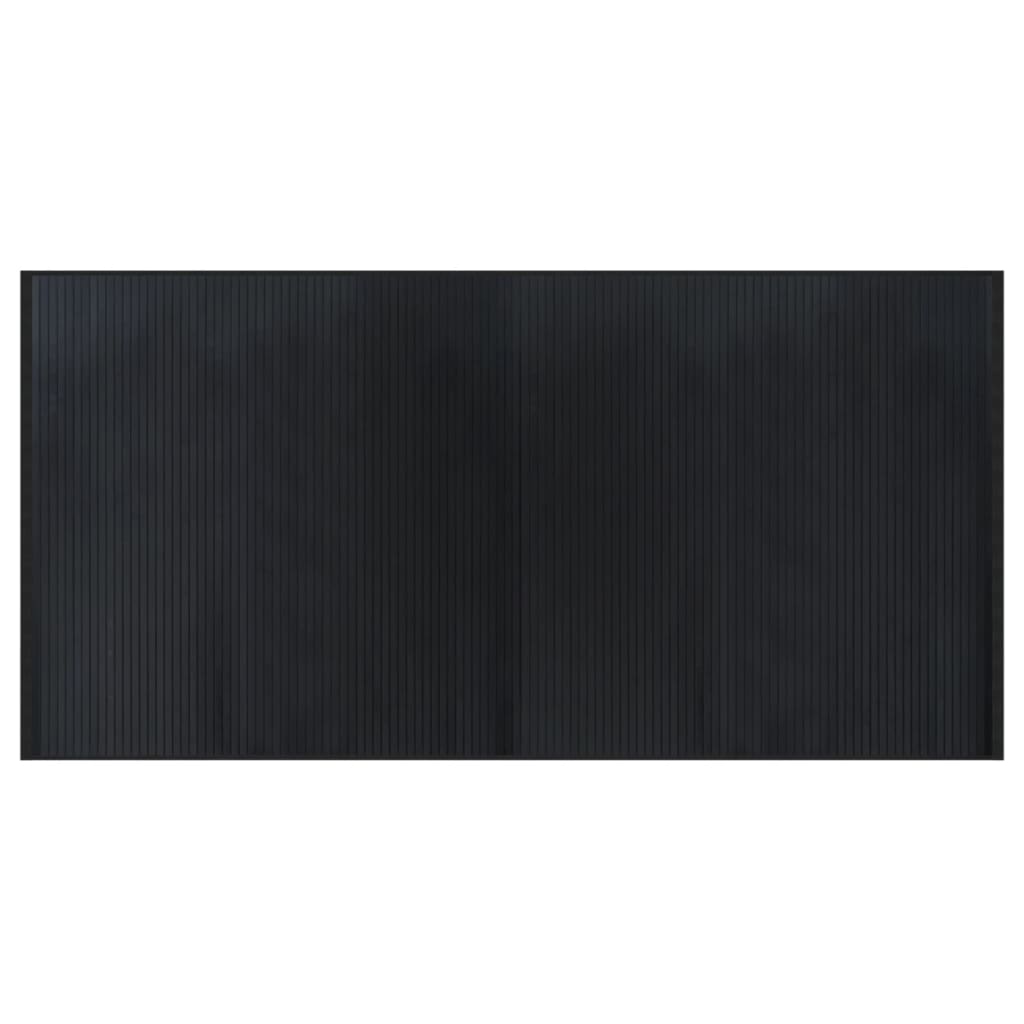 Tappeto Rettangolare Nero 100x200 cm in Bambù