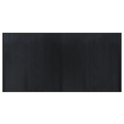 Tappeto Rettangolare Nero 100x200 cm in Bambù