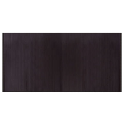 Tappeto Rettangolare Marrone Scuro 100x200 cm in Bambù - homemem39