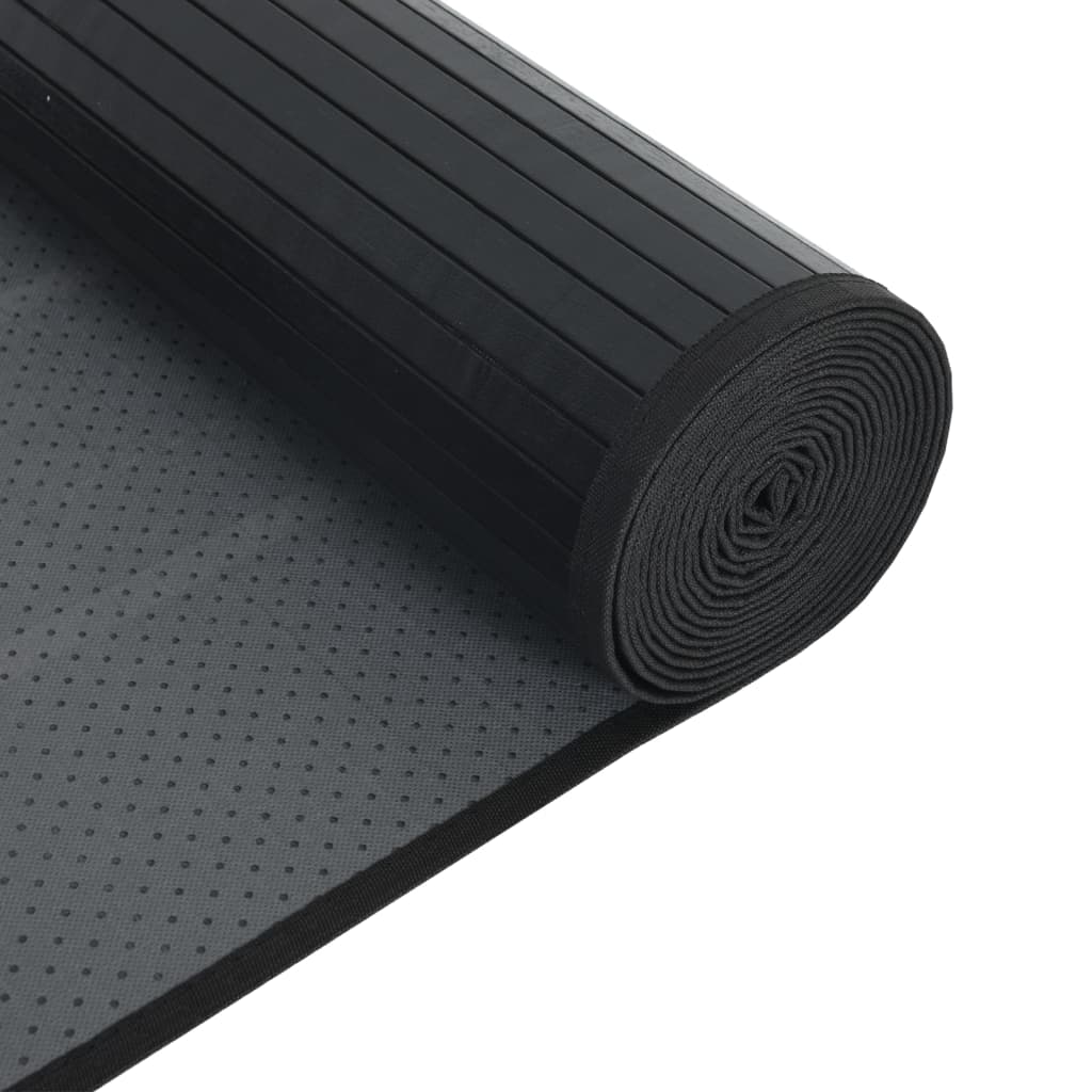 Tappeto Rettangolare Nero 100x400 cm in Bambù | homemem39