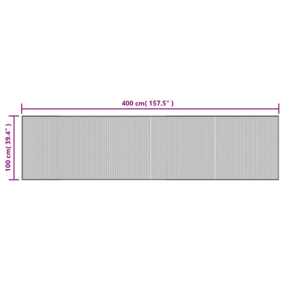 Tappeto Rettangolare Nero 100x400 cm in Bambù | homemem39