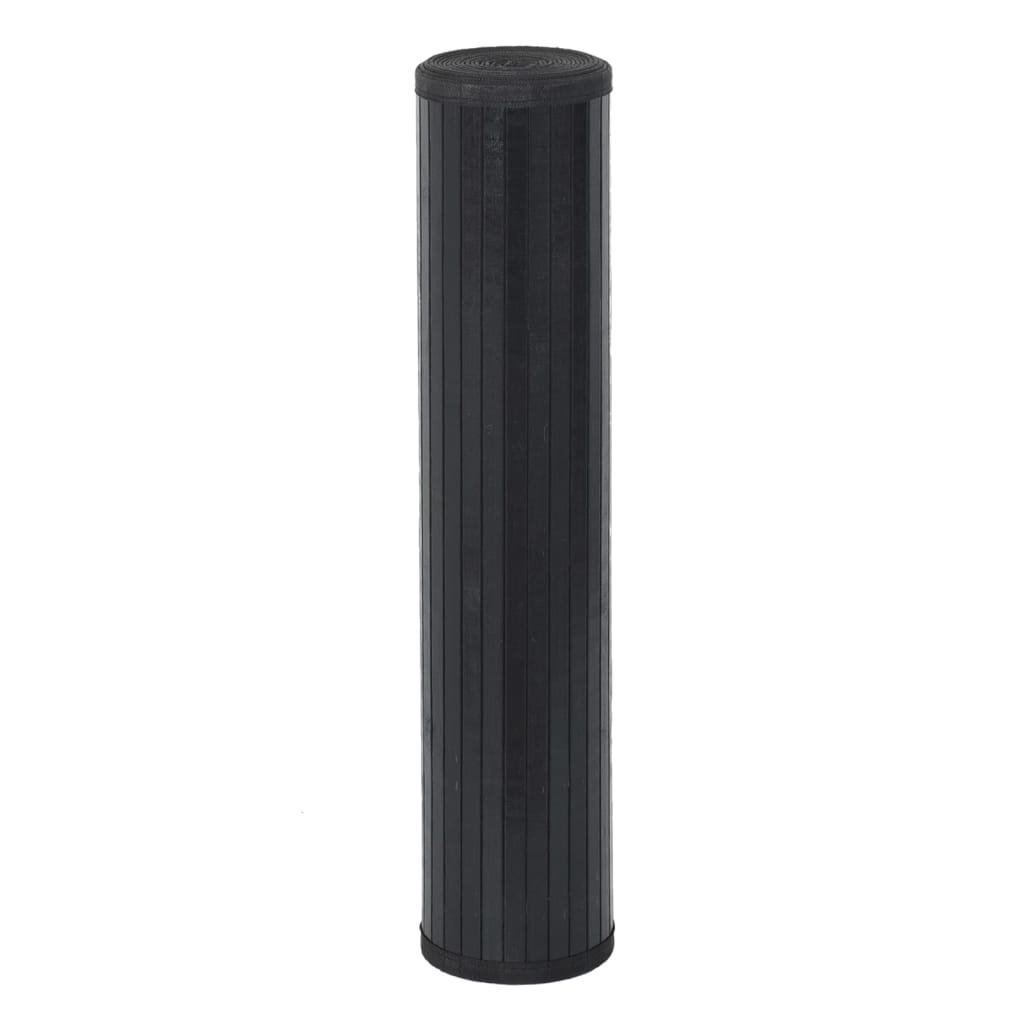 Tappeto Rettangolare Nero 100x500 cm in Bambù