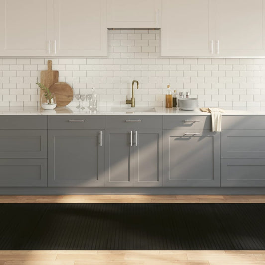 Tappeto Rettangolare Nero 100x500 cm in Bambù - homemem39