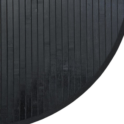 Tappeto Rotondo Nero 60 cm in Bambù