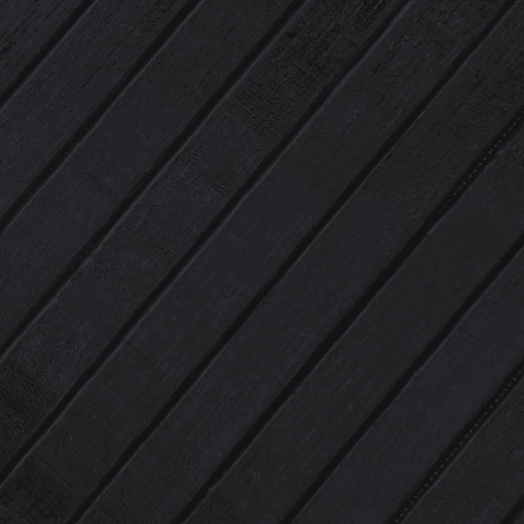 Tappeto Rotondo Nero 60 cm in Bambù | homemem39