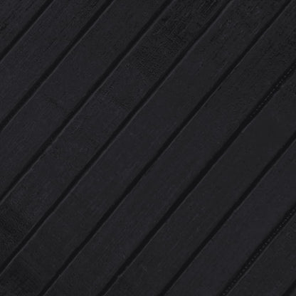 Tappeto Rotondo Nero 60 cm in Bambù | homemem39