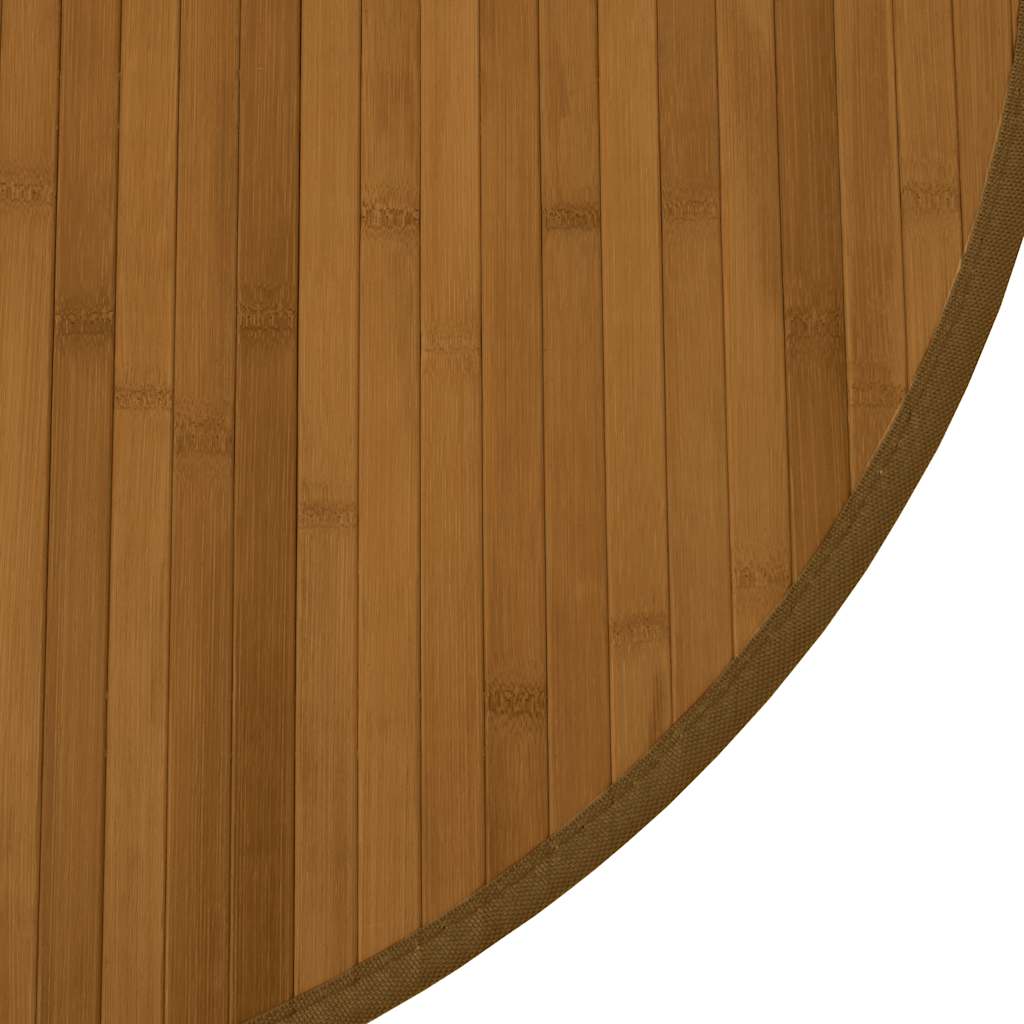 Tappeto Rotondo Marrone 60 cm in Bambù | homemem39