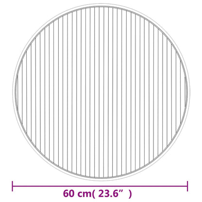 Tappeto Rotondo Grigio 60 cm in Bambù | homemem39