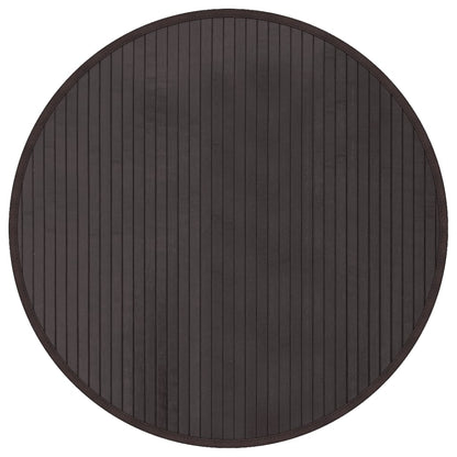 Tappeto Rotondo Marrone Scuro 60 cm in Bambù