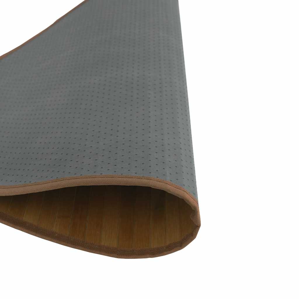 Tappeto Rotondo Marrone 80 cm in Bambù | homemem39