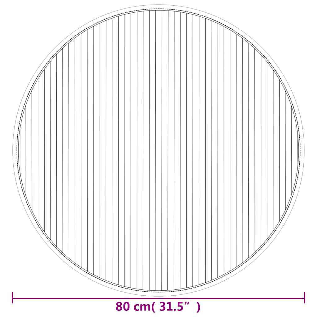 Tappeto Rotondo Marrone 80 cm in Bambù | homemem39