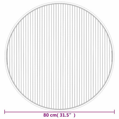 Tappeto Rotondo Marrone 80 cm in Bambù | homemem39