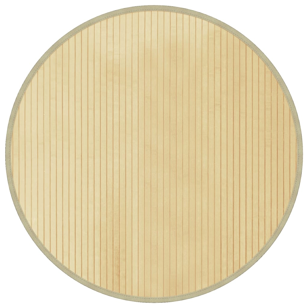 Tappeto Rotondo Naturale Chiaro 80 cm in Bambù | homemem39