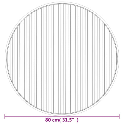 Tappeto Rotondo Naturale Chiaro 80 cm in Bambù | homemem39