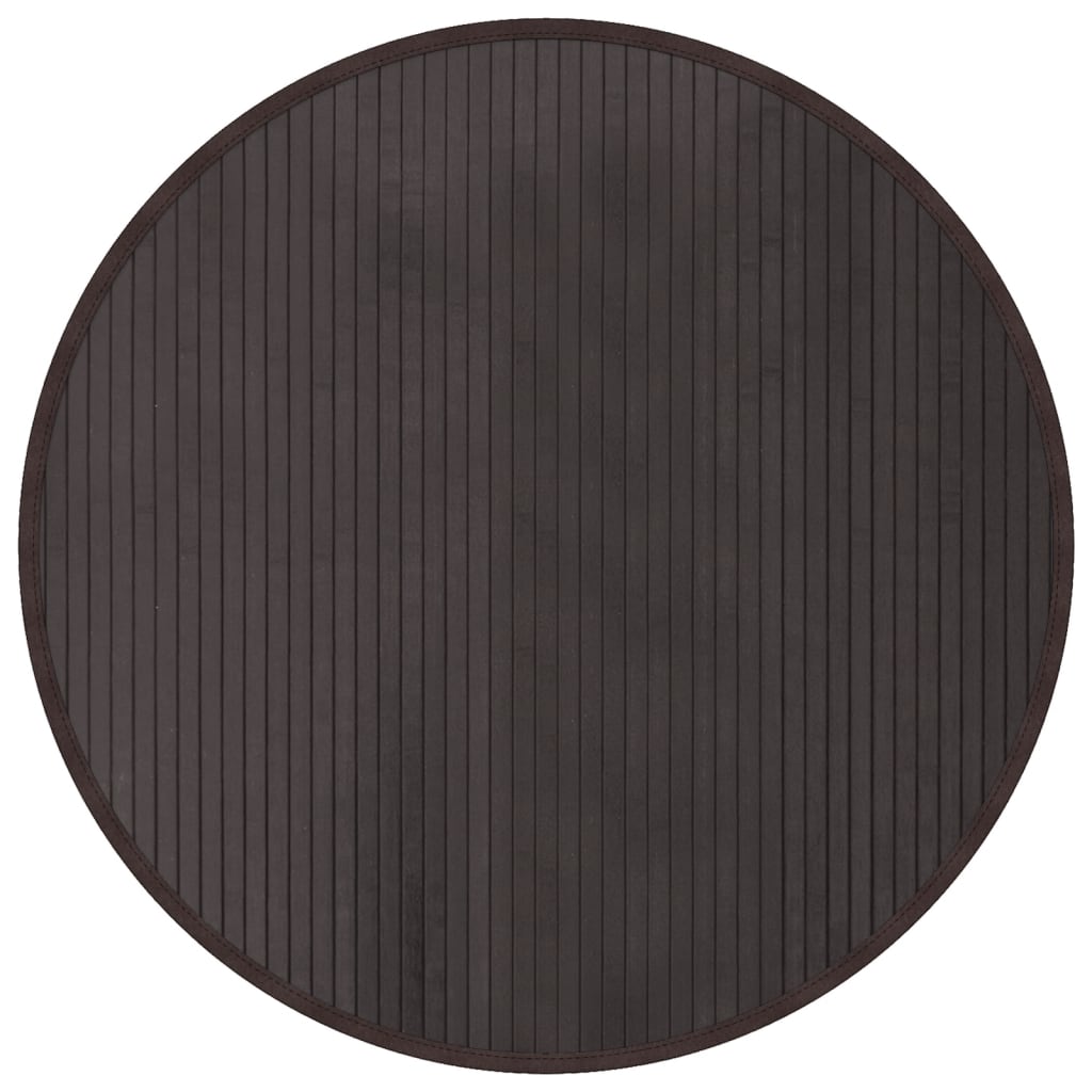 Tappeto Rotondo Marrone Scuro 80 cm in Bambù | homemem39