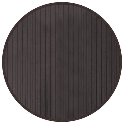 Tappeto Rotondo Marrone Scuro 80 cm in Bambù | homemem39
