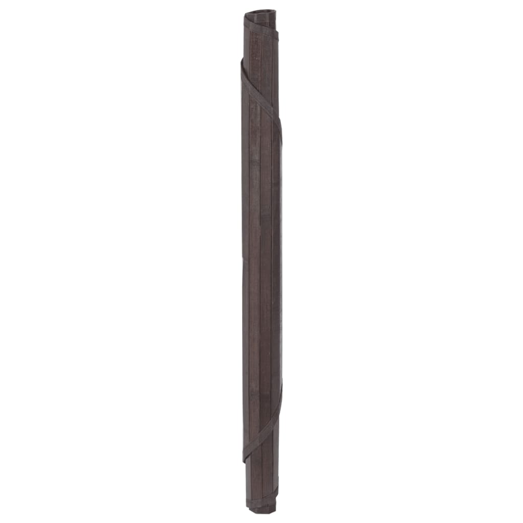 Tappeto Rotondo Marrone Scuro 80 cm in Bambù | homemem39