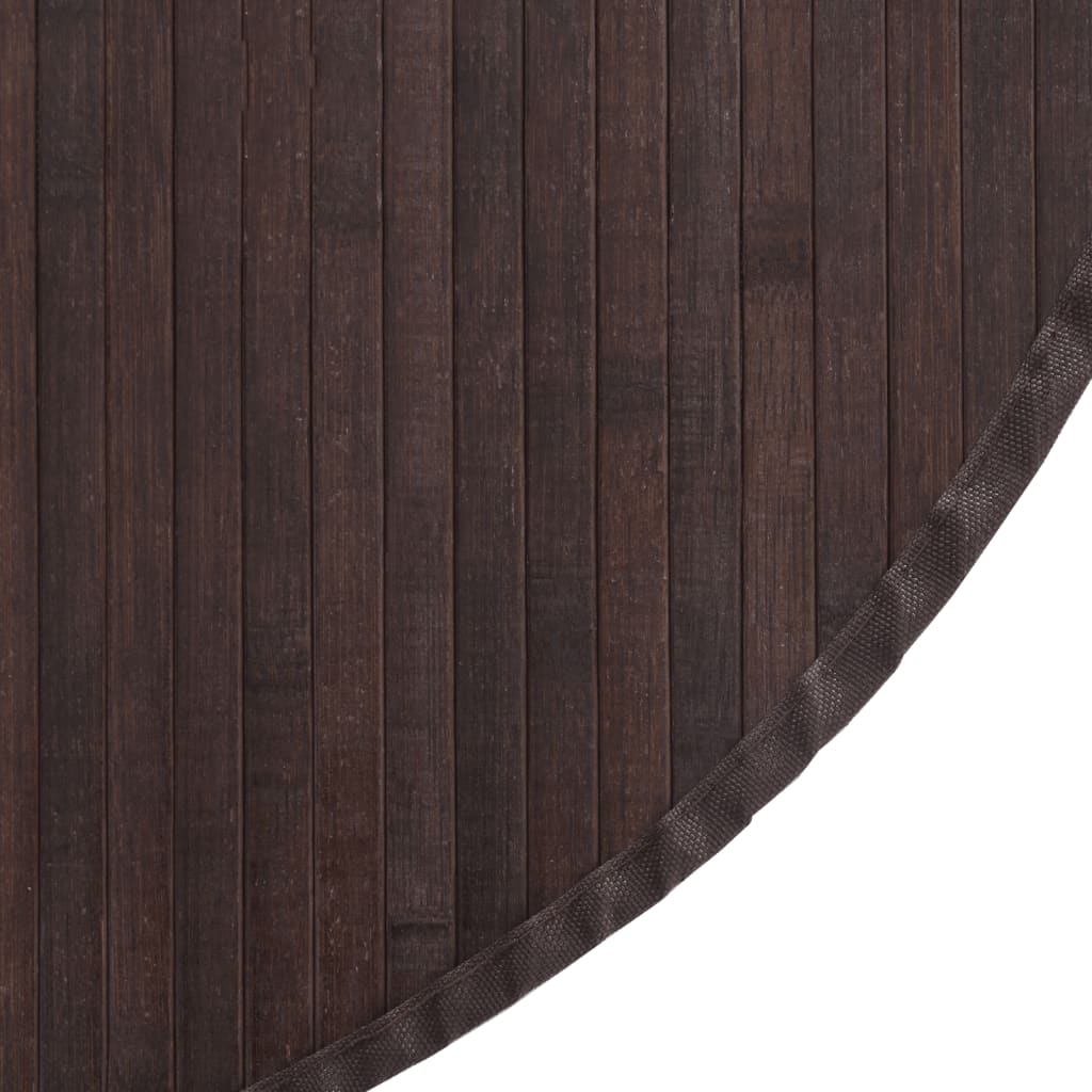 Tappeto Rotondo Marrone Scuro 80 cm in Bambù | homemem39