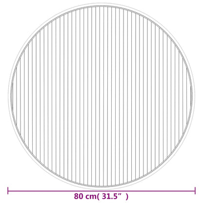 Tappeto Rotondo Marrone Scuro 80 cm in Bambù | homemem39