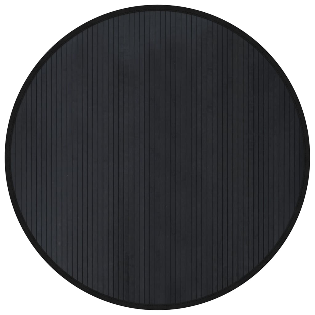 Tappeto Rotondo Nero 100 cm in Bambù | homemem39
