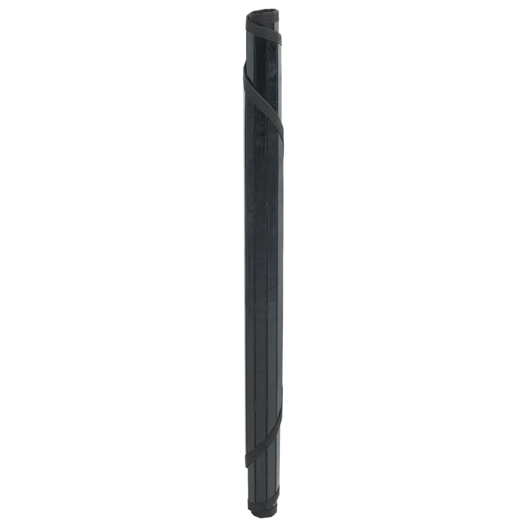 Tappeto Rotondo Nero 100 cm in Bambù | homemem39