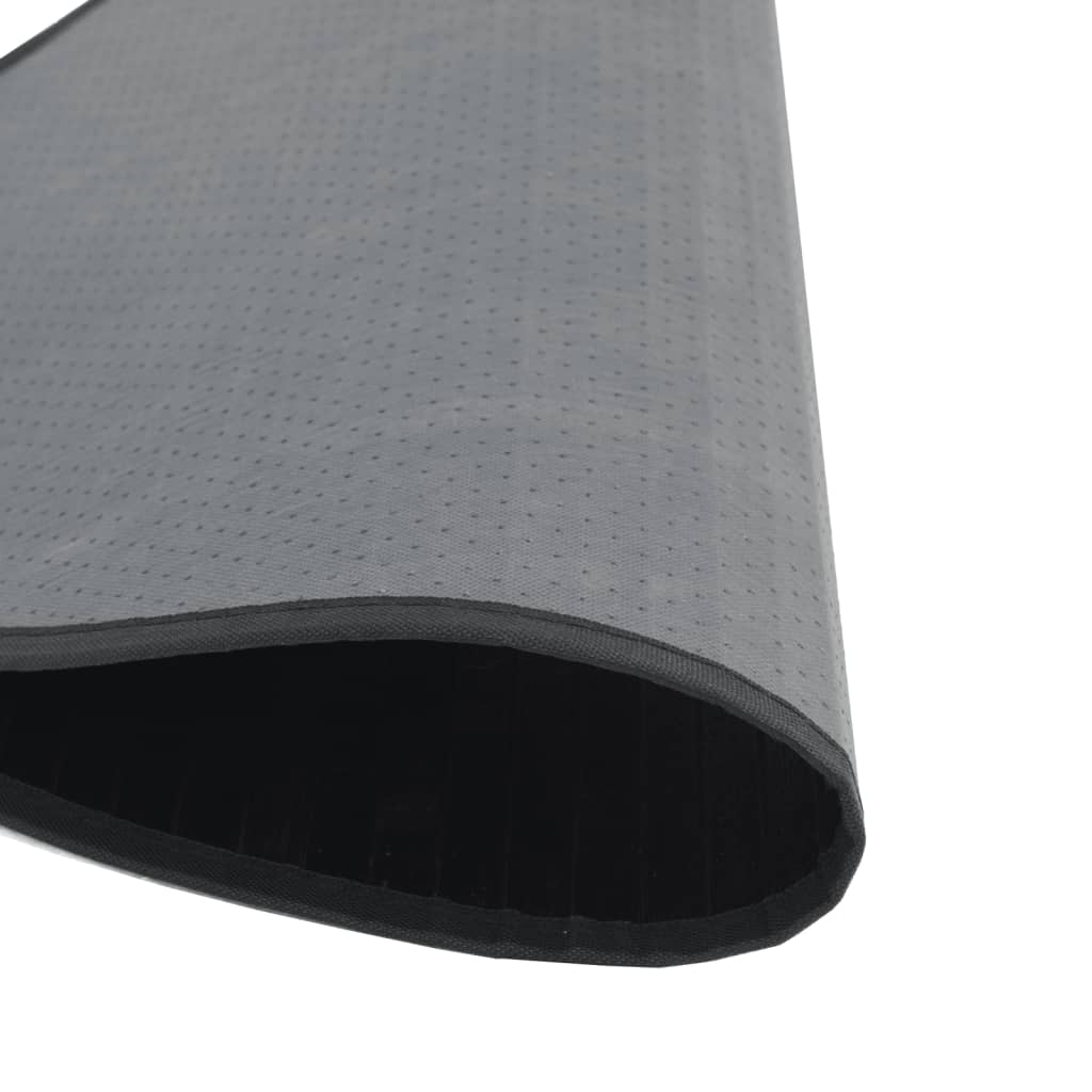 Tappeto Rotondo Nero 100 cm in Bambù | homemem39