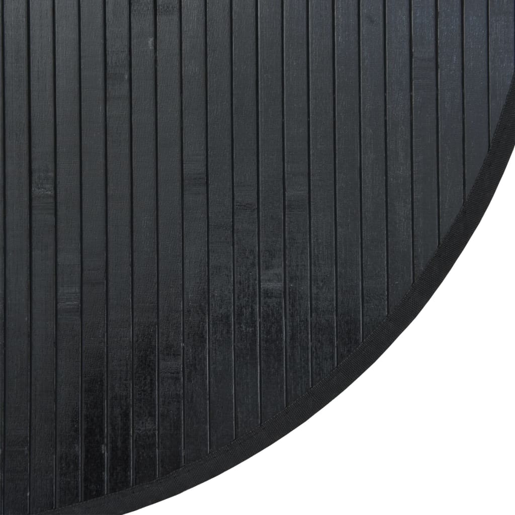 Tappeto Rotondo Nero 100 cm in Bambù | homemem39