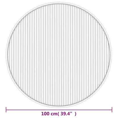 Tappeto Rotondo Nero 100 cm in Bambù | homemem39