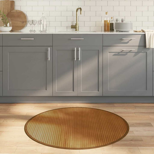 Tappeto Rotondo Marrone 100 cm in Bambù | homemem39
