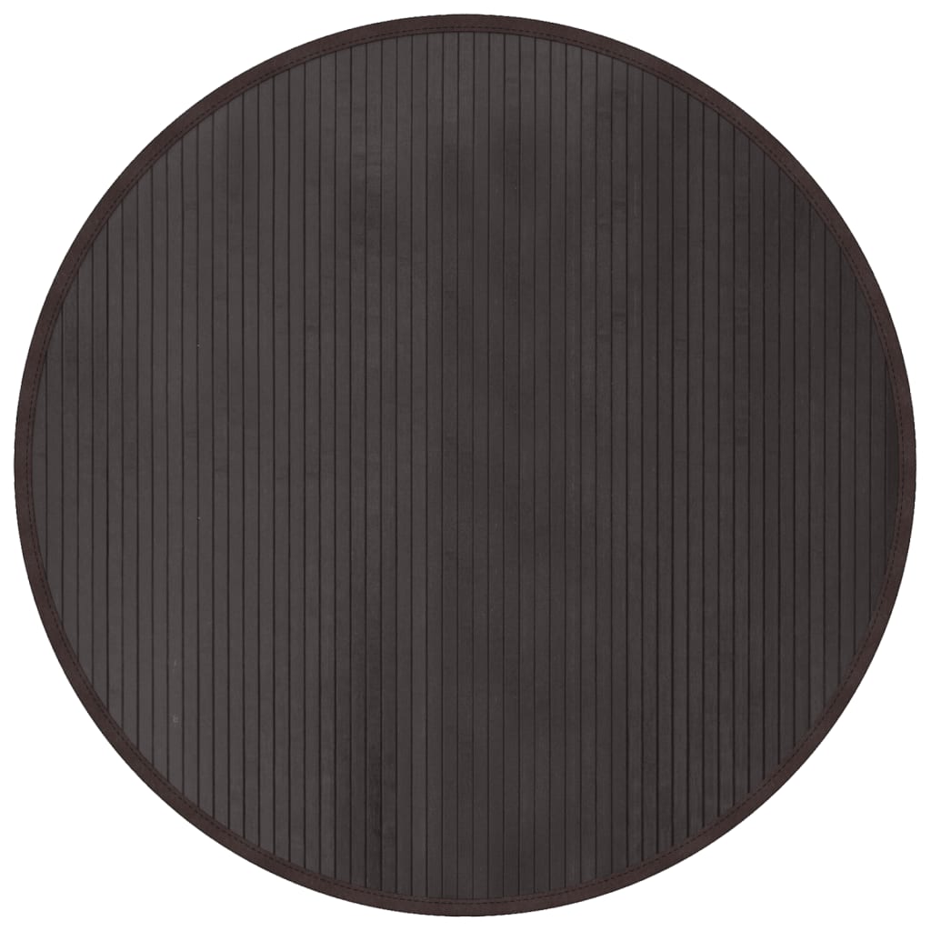 Tappeto Rotondo Marrone Scuro 100 cm in Bambù | homemem39
